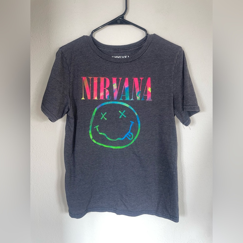NIRVANA t shirt tee - Charcoal with Graphic